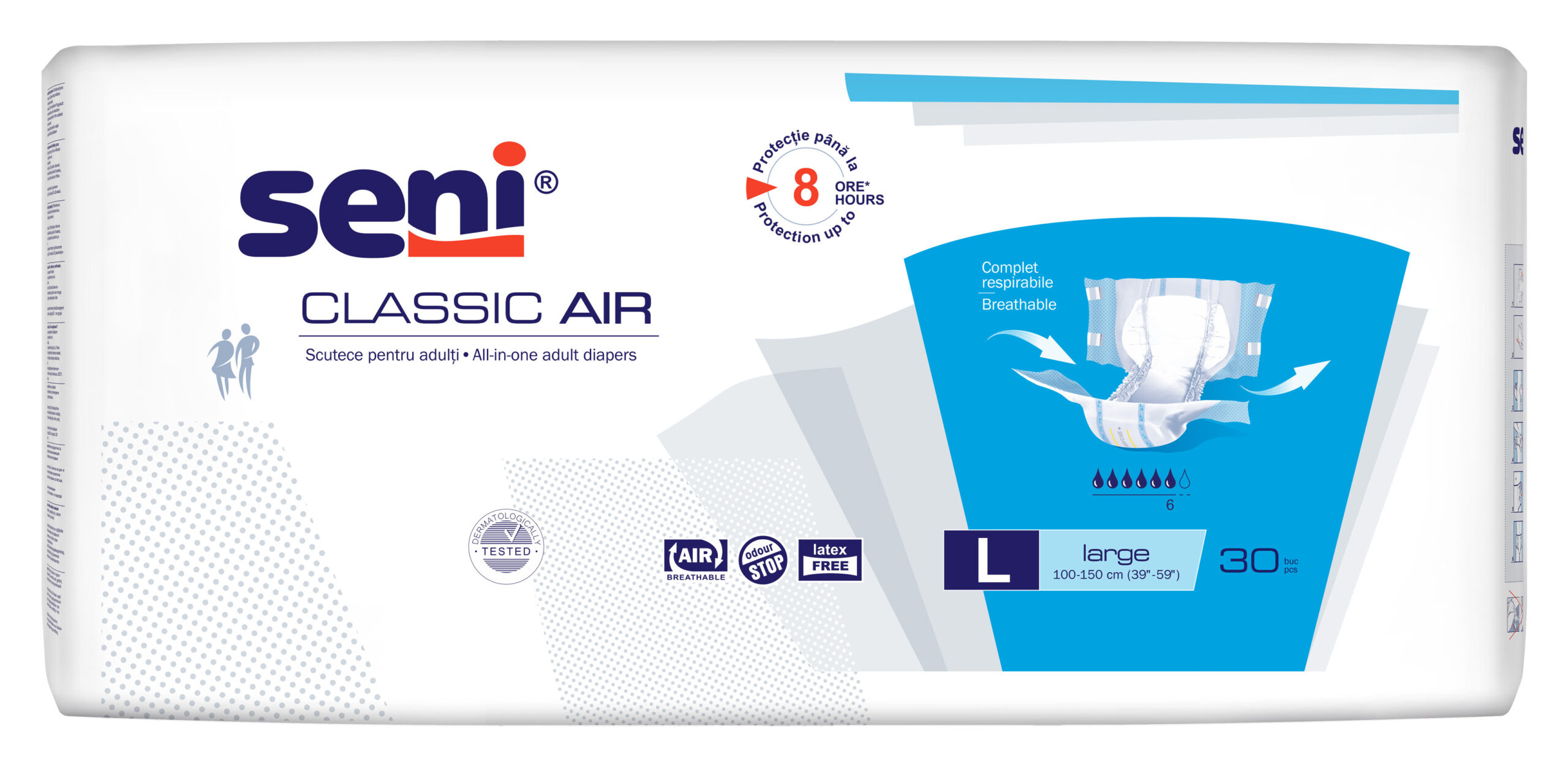 Scutece adulti cu sistem inchis, Seni Classic Air, Large 30