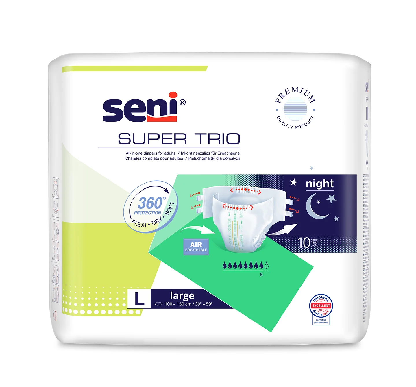 Seni Super Trio Large scutece incontinenţă 10 buc